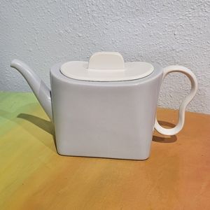 1940s Franciscan Ware Tiempo Gray & White Teapot